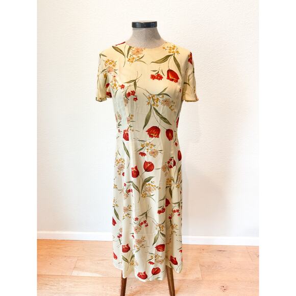 Talbots Dresses & Skirts - Talbots Petites Floral Midi Dress 4P Cottagecore Spring Tea Dress